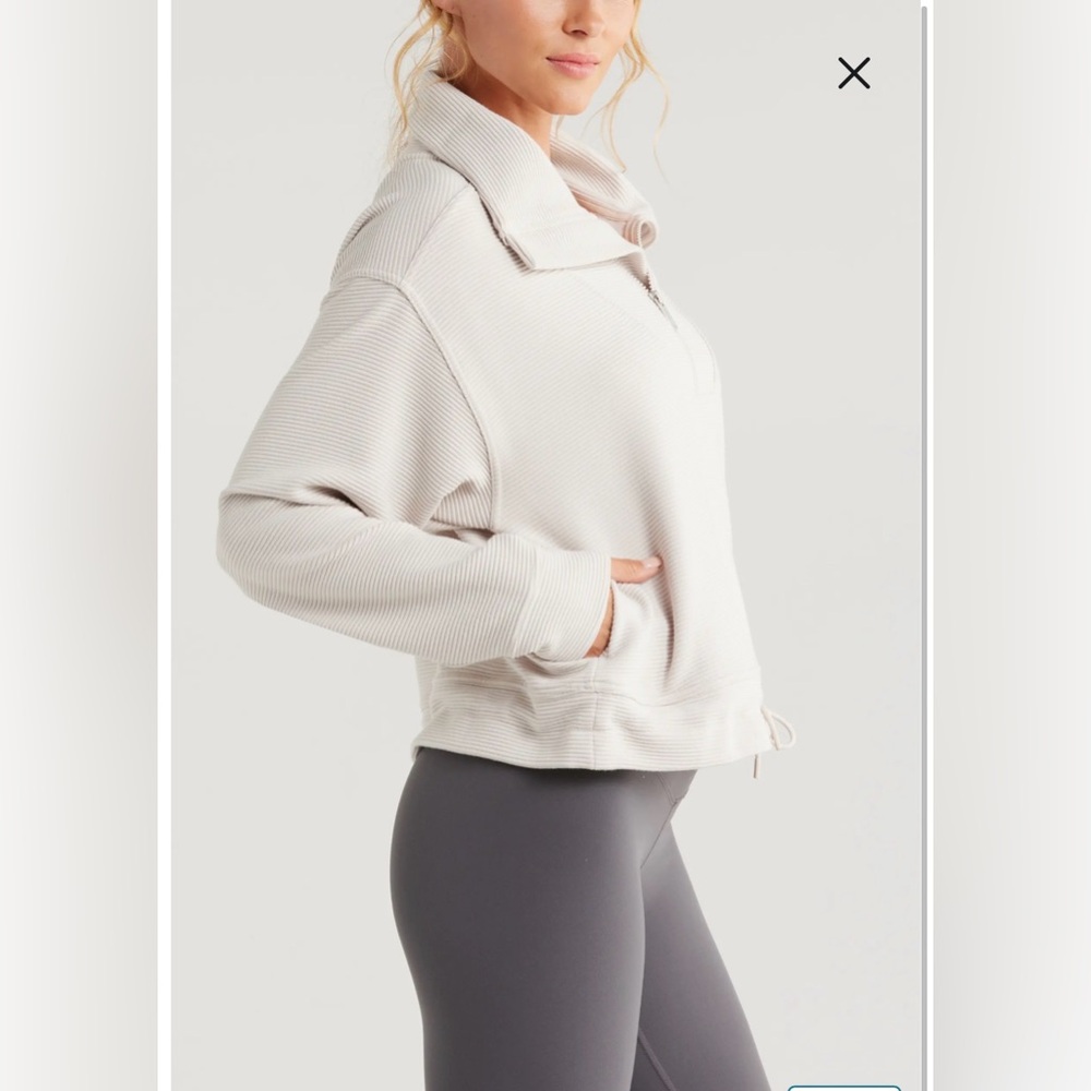 Zella Kickback Ottoman Half Zip Pullover, Grey, Size Large - Picture 3 of 14